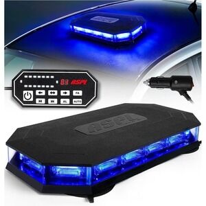 ASPL 16.5 Inch Blue‎ LED Roof Top Beacon Strobe Light 56 LED Magnetic Emergency
